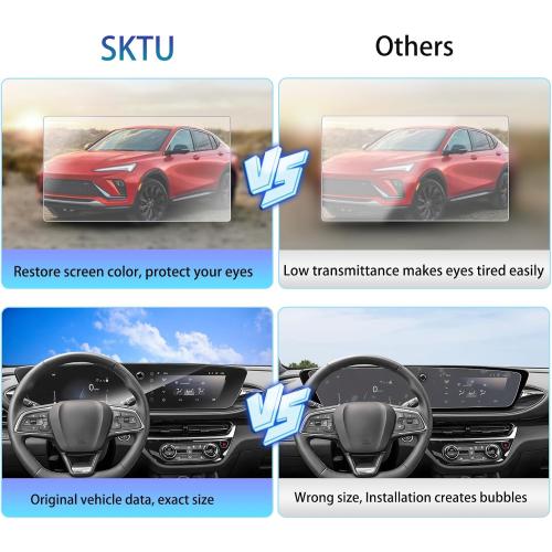 SKTU 2PCS for 2024 2025 2026 Buick Envista/ Buick Encore GX Screen Protector for 2024 2025  Buick Envista/ Buick Encore GX 11-Inch Navigation   8-Inch Instrument Cluster Screen 2024 2025 2026 Encore GX Accessories [Ultra Clear, Anti-Scratch&Glare]