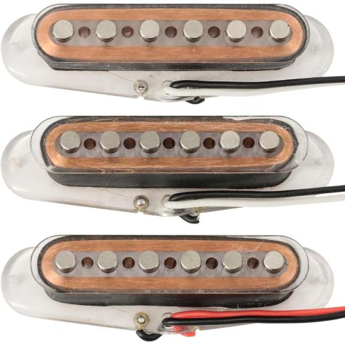 Single Coil Guitar Pickup Set,Alnico High Output 5 Strat Pickup Guitar Neck/Middle/Bridge Pickup for Strat Style Electric Guitar Without Pickup Cover Humbucke