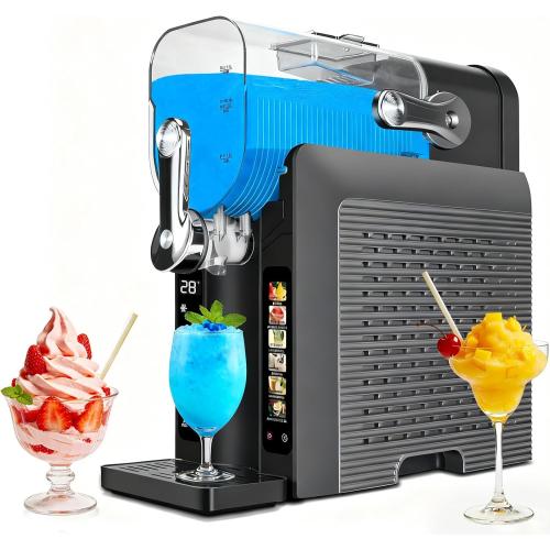 Slushie Machine for Home - 88oz Frozen Drink Maker Slushy Machine, 2-In-1 Soft Ice Cream Maker, 6 Preset Programs| Slushie, Cocktails, Frappés, Ice Cream, Smoothies, Milkshakes (Screen Version）