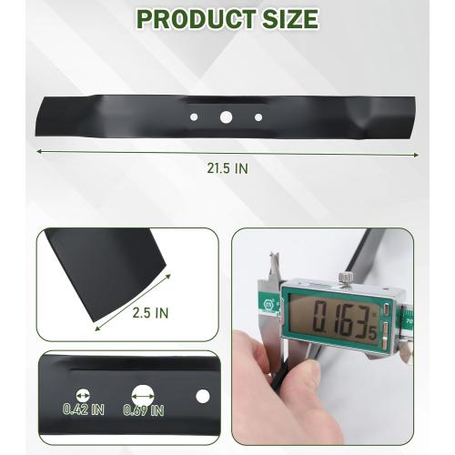 ELITEWILL GX20249 2Pcs Lawn Mower Blades Fit for 42 Inch John Deere L105 L110 L118 L100 L111 Scotts L1742 Mowers Lawn Mower Parts Replaces OEM #'s GX20433,GY20567,M128485, Black