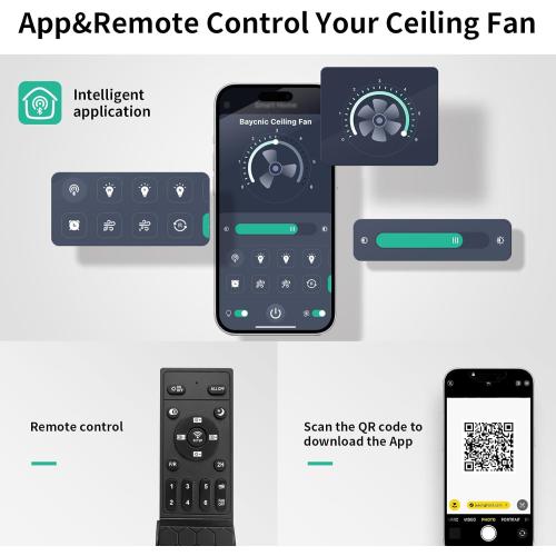 Ceiling Fan with LED Light,Low Profile Ceiling Fans, Flush Mount Modern Ceiling Fans,Fandeliers Ceiling Fan Fixture with App&Remote Control, for Bedroom/Kitchen/Small Room,Black