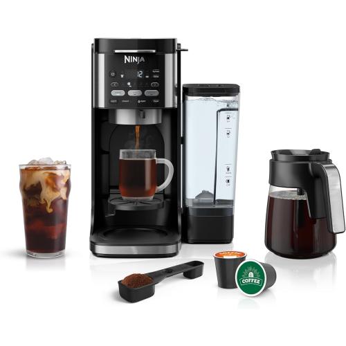 Ninja | Drip Coffee Maker | DualBrew Pro Hot & Iced Coffee Machine | Use with K-Cup Coffee Pods | 3 Brew Styles (Classic, Rich, & Iced) | 60oz Removable Reservoir & Dishwasher Safe | Black | CFP101