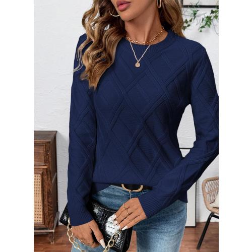 SHEWIN Womens Sweaters Crewneck Cable Knit Sweater Long Sleeve Fall Tops for Women 2025