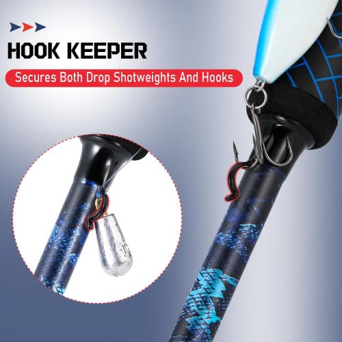 Sougayilang Fishing Rods,IM7 Graphite Spinning Rod & Casting Rod, Stainless Steel Guides, SuperPolymer Handle,“S” Style Hook Keeper