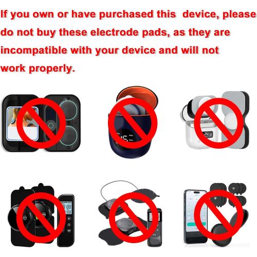 MASTOGO 8 Pcs Wireless TENS Unit Electrode Pads, with 3.5mm Snap Connector