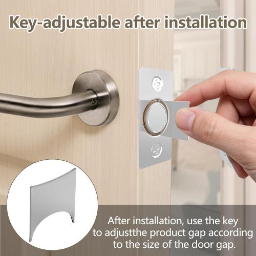 Tonitrui Upgraded Strong Magnetic Door Catch, Replacement for Traditional Door Ball Catch, Quite & Easy to Install, Use for Top of Door, Closet Door, 2 Pack, Silver