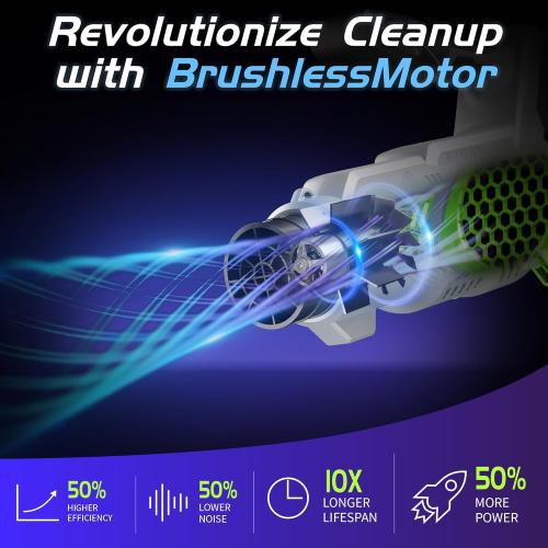 Cordless Leaf Blower, with 21V 10Ah Battery, Ultra-Light & Portable, 5-Speed Adjustable, 650CFM & 335 MPH Power for Lawn, Yard, Patio, Leaves Dust and Snow Removal