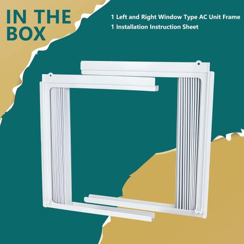 Window Air Conditioner Side Panels Curtain Kit with Frame,Window AC Insulation Side Panel for AC Units Parts Replacement Screen (5,000 BTU)