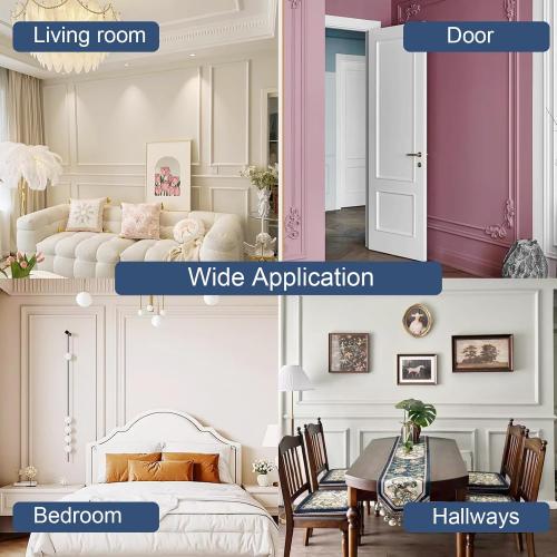 NeatiEase Peel and Stick Wall Molding Kit 6-Frame Premade, Luxe Architectura Wall Moulding Panel Frame, Self Adhesive Wainscoting Panels, Accent Molding Trim for Interior Walls Home Decor (Style 1)