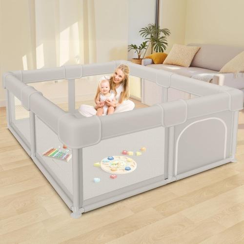 Baby Playpen Baby Playard, Play Pen for Babies and Toddlers with Gate, 50x50 Fence, Sturdy Safety Playpen, Indoor & Outdoor Kids Activity Center