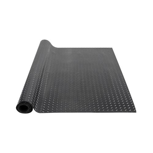 VEVOR Diamond-Plate Rubber Flooring Roll, 3 mm x 4 ft x 10 ft Garage Floor Mat, SBR, Easy to Clean, Diamond Plate Rubber Mat for Under Cars, Garage Industry Gym, Black