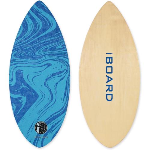 36” Skipper Skimboard with High Gloss Coat Wooden Skim Boards for Beginners, Teenagers and Adults Beach Skimboard 3 Color Traction Pad to Choose