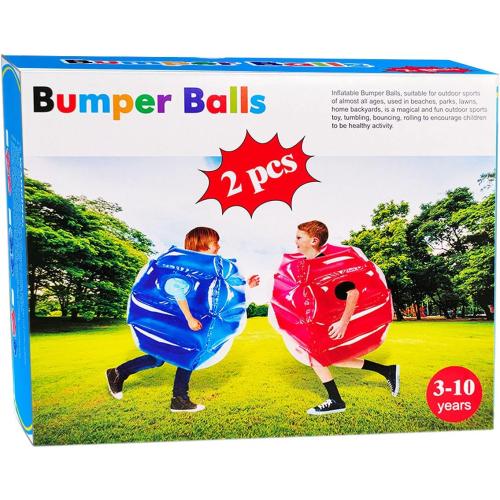 SUNSHINEMALL 2PC Sumo Balls, Inflatable Body Sumo Balls Bopper Toys for Kids 26 - Heavy Duty PVC Vinyl Suits for Grassland or Other Outdoors Play (2PC Blue Pink 26inch)