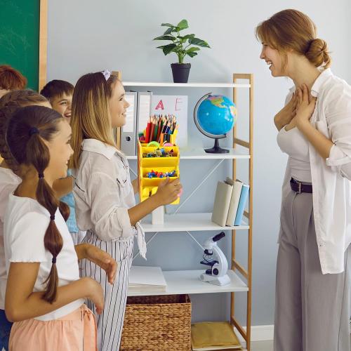Faccito Teacher Appreciation Gifts Pencil Shape Pencil Organizer Teacher Desktop Pencil Holder for Women Men School Desk School Office Supplies
