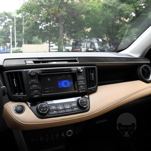 NVCNX Real Carbon Fiber Trim for Toyota RAV4 Interior Accessories | for 2013-2018 2014 2015 2016 2017, Dashboard Warning Light Switch Button Panel Cover, Thick Overlay Sticker Decal