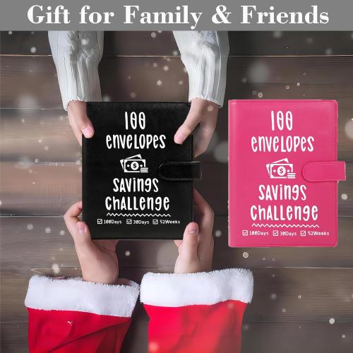 2 Pack 100 Envelopes Money Saving Challenge, Cash Budget Planner A5 Binder