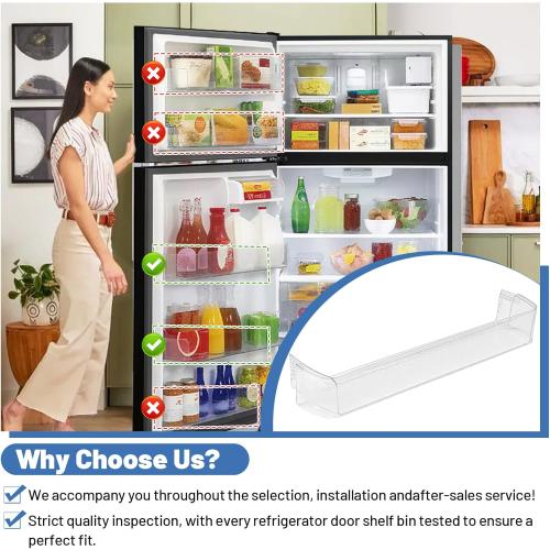 MAN62570801 Refrigerator Door Shelf Bin Compatible With LG Kenmore Refrigerator Parts Replacement Fridge Door Shelf LTCS24223S LTCS24223D LTWS24223S LRTLS2403S Fridge Door Basket Right