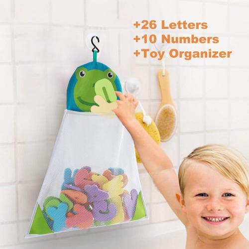 Bath Toys Organizer   36 Soft Foam ABC 123 Letters & Numbers Bathroom Alphabet Baby Toys for Early Learning Foam Letters and Quick Dry Storage Net Bag