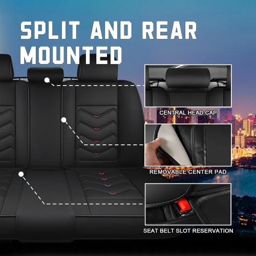 CTDS Car Seat Covers for Toyota Camry 2000-2026, Stylish Sport Seat Cover, Premium Nappa Leather Car Seat Cover. Automobile Seat Covers Sets.(Standard 5 Seats/Black)