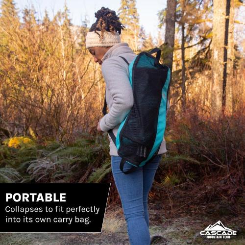 Cascade Mountain Tech Hammock Camp Chair with Adjustable Height - Ultralight for Backpacking, Camping, Sporting Events, Beach, and Picnics with Carry Bag