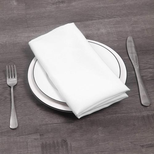 25pcs Polyester Cloth Napkins - 17 x 17 inch White Dinner Washable Napkins with Hemmed Edges for Restaurant/Wedding/Hotel(25,White)