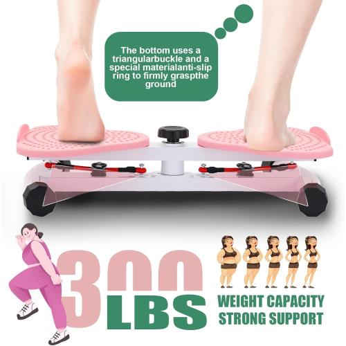 Waist Twister Board,Ab Machine Exercise Twist Boards with 300 lbs Weight Capacity,Waist Sculptor Twist for Slim Waist and Core,Noiseless Balance Board Home Gym Exercise Equipment (Pink)