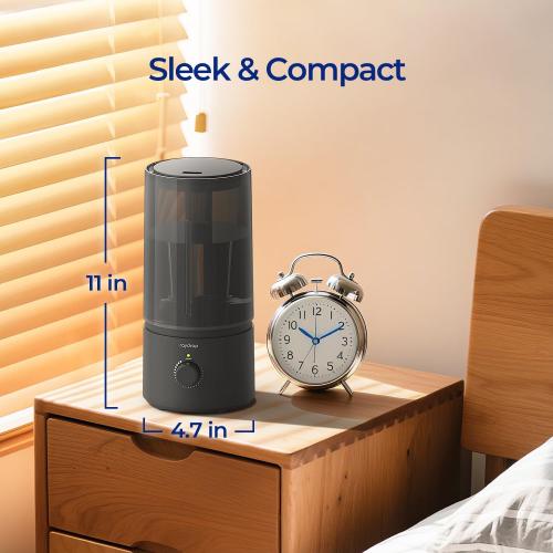 raydrop Humidifiers for Bedroom, Cool Mist Humidifiers for Babies, 1.70L Quiet Ultrasonic Humidifier, Space-Saving, Filterless, Auto Shut Off - (0.45 Gallon, US 110V)
