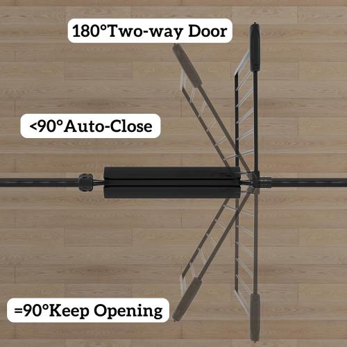 Extra Wide Baby Gates for Doorways 62.20-71.65 Extra Wide Baby Gate Dog gate Pressure Mounted No Drilling with Walk-Through, Auto-Close & Dual-Direction Swing for Large Wide Opening Black