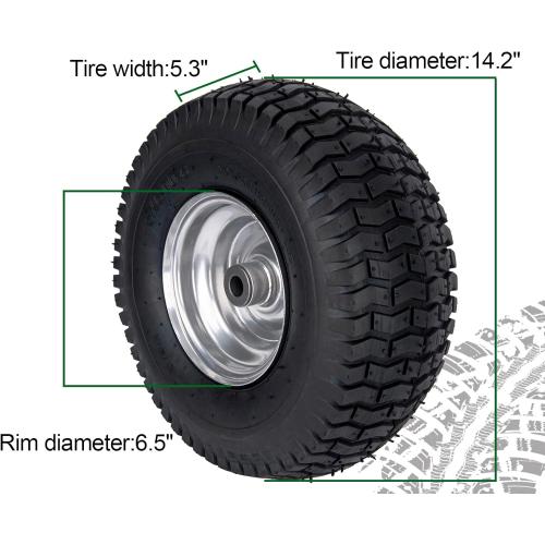 15x6.00-6 Lawn Mower Tire and Wheel Front Tire Compatible with John Deere Craftsman Husqvarna Riding Mowers Lawn Tractors