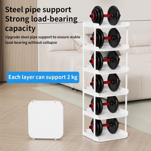 6 Tier Narrow Shoe Storage Rack, Compact Single Shoerack Stand for Slim Space, Stackable Tall Thin Show Tower, Solid Plastic Shelves, for Hallways, Kitchens, Bedrooms Tidy Organizer, White