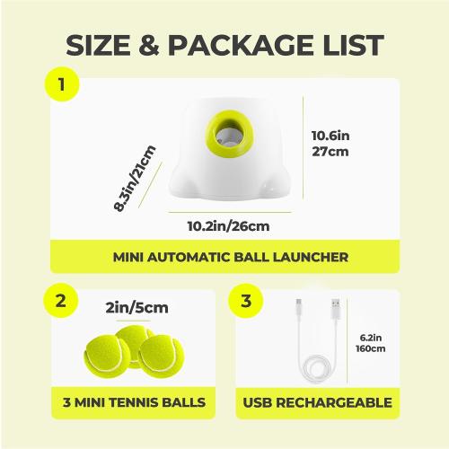 AFP Automatic Ball Launcher Dog Ball Thrower Machine Interactive Hyper Fetching Toy for Large Dogs, 3 Tennis Balls Included, Max Version