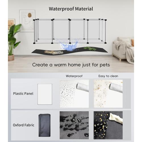 Small Animal Playpen, Guinea Pig Cages with Waterproof Mat, 12 Panels Pet Playpen for Hamsters, Hedgehog, Indoor Outdoor Plastic Fence, 48.5 x 24.8 x 16.1 inches