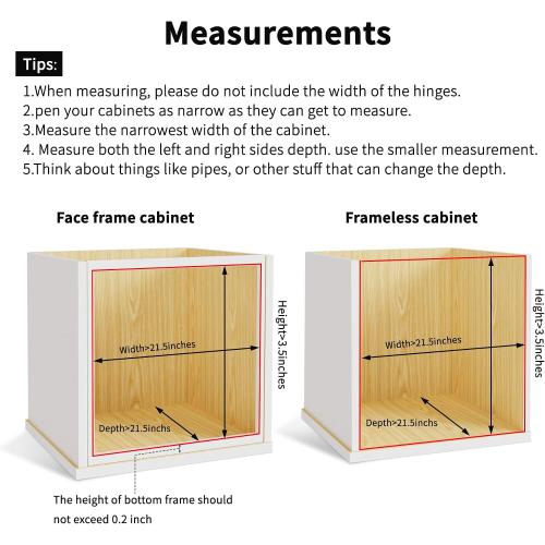 Wooden Pull Out Cabinet Organizer, 1PC 21” W x 21” D Soft Close Slide Out Wood Drawer Storage Shelves for Kitchen, Base Cabinet Organization for Pantry, Finished, Heavy-Duty, Bottom Assembly
