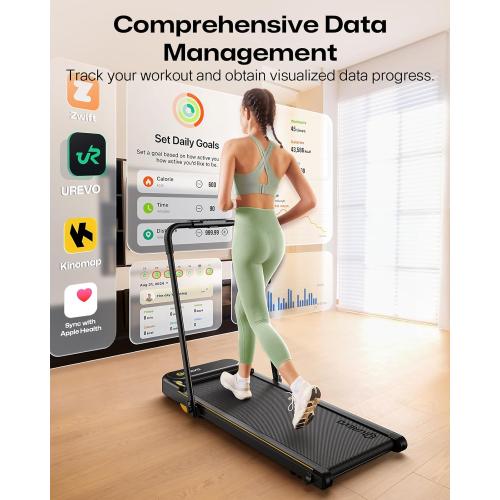 Black and Orange UREVO Strol 2E 2-in-1 under-desk Treadmill