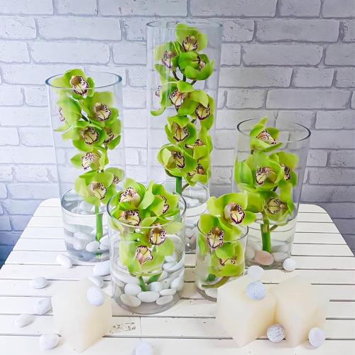 9 Pack Glass Cylinder Vases 16 Inch Tall Clear Flower Vases for Centerpieces, Hurricane Floating Candle Holder Wedding Decorations, Floral Simple Vase Bulk for Party Home Decor (3.35 x 16 Inch)