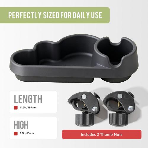 Li & Zhao Universal Stroller Snack Tray Attachment - Universal Snack Tray for Cloud Cup Holder Tray Plastic Accessories for Baby,Toddler(Beige)