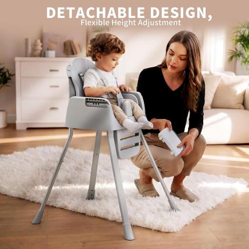 Portable Baby Highchair for Months Infants and Toddlers with 5 Point Harness Convertible Comfortable Seat for Cozy Eating Table Sit Up High Chair and Seats for Sitting Up Back Booster Feeding Chairs | Feeding Chairs with 5 Point Harness Convertible Seat, Adjustable Tray & Footrest, Dishwasher-Safe Tray & PU Leather Cushion