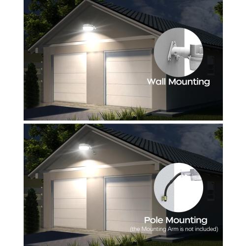 CINOTON LED Barn Light, Dusk to Dawn Outdoor Lighting, 42W 4950LM 5000K Daylight, Exterior Security Flood Light with Photocell, UL Listed, IP65 Waterproof Outside Area Fixture for Yard, Silver 1 Pack