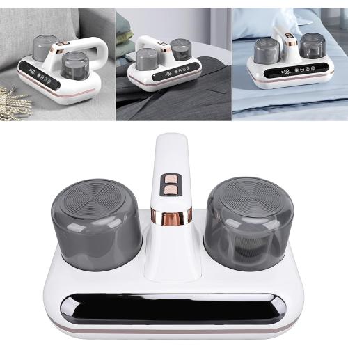 White Mattress Vacuum Cleaner, Handheld Bed Vacuum Cleaner 16Kpa Suction Low Noise with 4 Filter, Cordless Handheld Bed Vacuums Effectively Clean Up Bed, Pillows, Sofas, Carpets