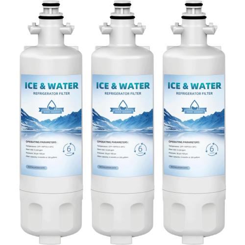 3-Pack ADQ360061 LT700P Water Filter Replacement for LG Kenmore Elite, Compatible with LG ADQ36006101 795 9690 LFDS22520S LFXS30766S, 200 Gallon Capacity