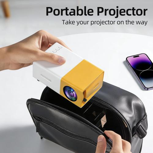 TV Smart Projector, Portable projector Pico Full Color LED LCD Video Projector, Outdoor Movie Projector Compatible with TV Stick Smartphone/HDMI/USB