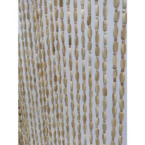 FlavorThings 52 Strands 36 x 79 Wood and Bamboo Beaded Curtain for Doorway Room Divider,Bamboo and Wooden Doorway Beads-Boho Bohemian Curtain(Beige)
