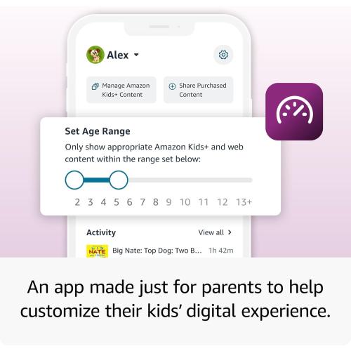 Amazon Fire HD 8 Kids Pro tablet (newest model), ages 6-12. Bright 8 HD screen, includes ad-free content, parental controls, 13-hr battery, slim case for older kids, 32GB, Discovery