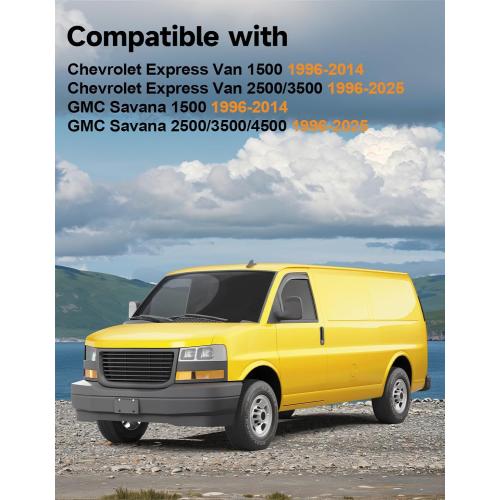 in-Channel Window Rain Guards Fit for Chevy Express Van 1996-2026 & GMC Savana 1996-2026 Rain Guard Extra Durable Window Deflectors Vent Visors Vent Shades Exterior Car Accessories