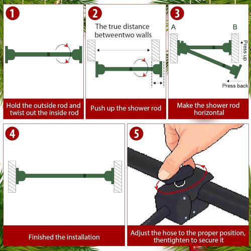 Geelin Front Door Garland Hanger for Christmas Adjustable Wreath Hanger Suitable for Different Doors with No Nails or Screws Heavy-Duty Cast Iron for Holding Christmas Wreaths Decor(35.4 - 63)