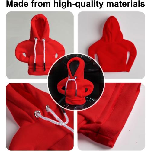 2Pcs Gear Shift Hoodie Cover, Funny Shift Knob Cover for Car（Red and Black）