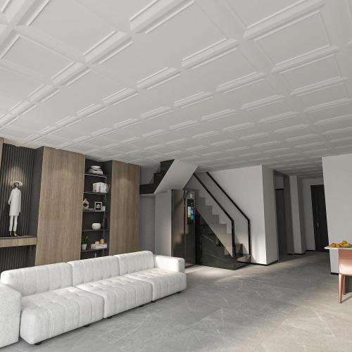 Art3dwallpanels Ceiling Tiles 24 x 24 Drop Ceiling Tiles, 12 Pack Drop in High Grade PVC Wall Panels, Fire Rated, Waterproof, Light Weight, Cover 48 Sq.Ft, White