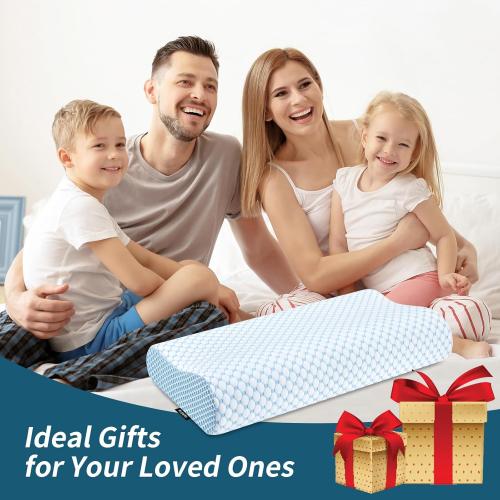 Cervical Pillow for Neck Pain Relief, Contour Memory Foam Pillows for Sleeping, Odorless Ergonomic Pillow Adjustable Orthopedic Cooling Pillow Bed Pillow Neck Support for Side Back Stomach Sleepers