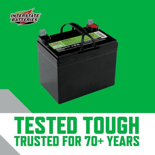 Interstate Batteries 12V 35Ah Deep Cycle Mobility Battery (Group U1 or GT9L) VRLA SLA AGM (L Terminal) Rechargeable Replacement for Scooters, Medical Devices, Wheelchairs (DCM0035L)