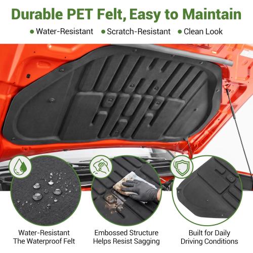 Soundproof Mat for 2024-2026 Toyota Tacoma & 2025-2026 4Runner Hood Insulation Liner Engine Sound Insulation Pad Hood Heat Shield for Tacoma/4 Runner Accessories